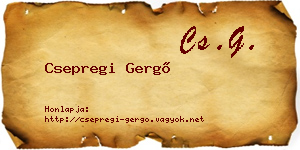Csepregi Gergő névjegykártya